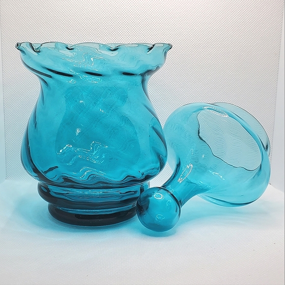 Vintage Epothecary Jar Empoli Style Turquoise - Picture 2 of 16